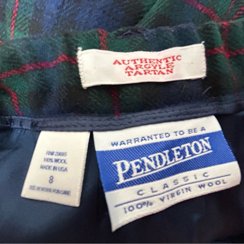 Pendleton Green Blue Plaid Wool Argyle Tartan Shorts 8 - Picture 8 of 8